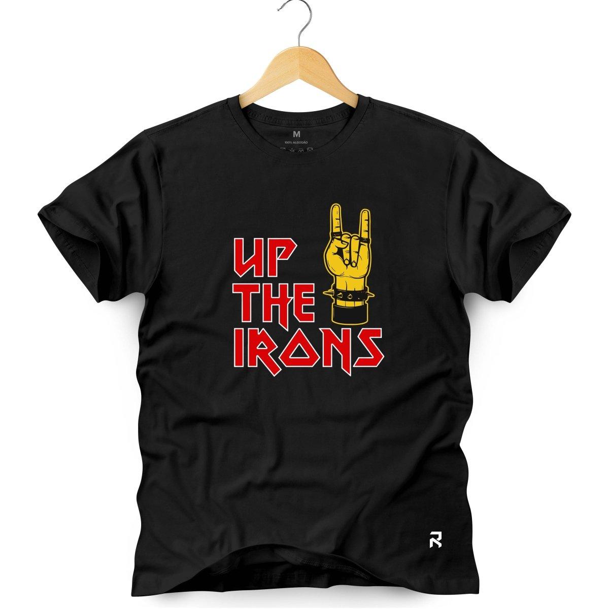 Camiseta Masculina Up The Irons - Clube Rock - P - Preta -