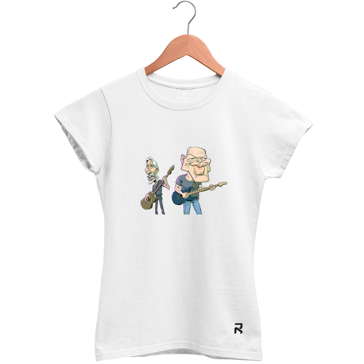 Camiseta Baby Look Feminina Caricatura Pink Floyd