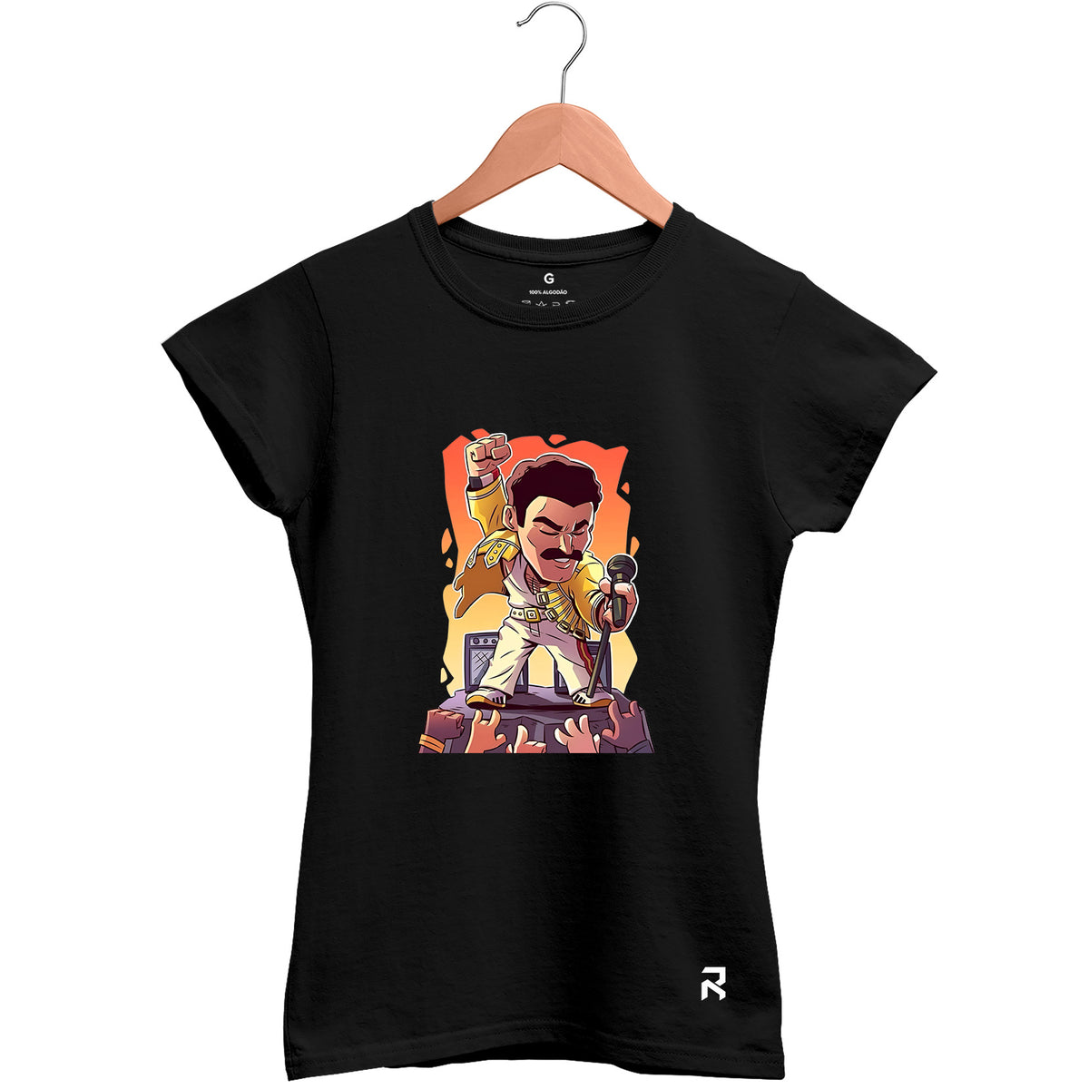 Camiseta Baby Look Feminina Caricatura Freddie Mercury