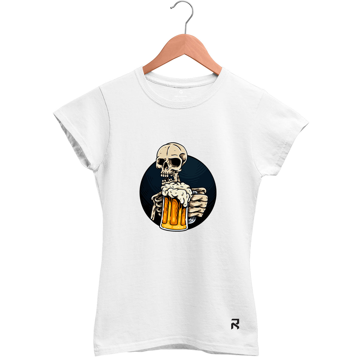 Camiseta Baby Look Feminina Caveira Chopp