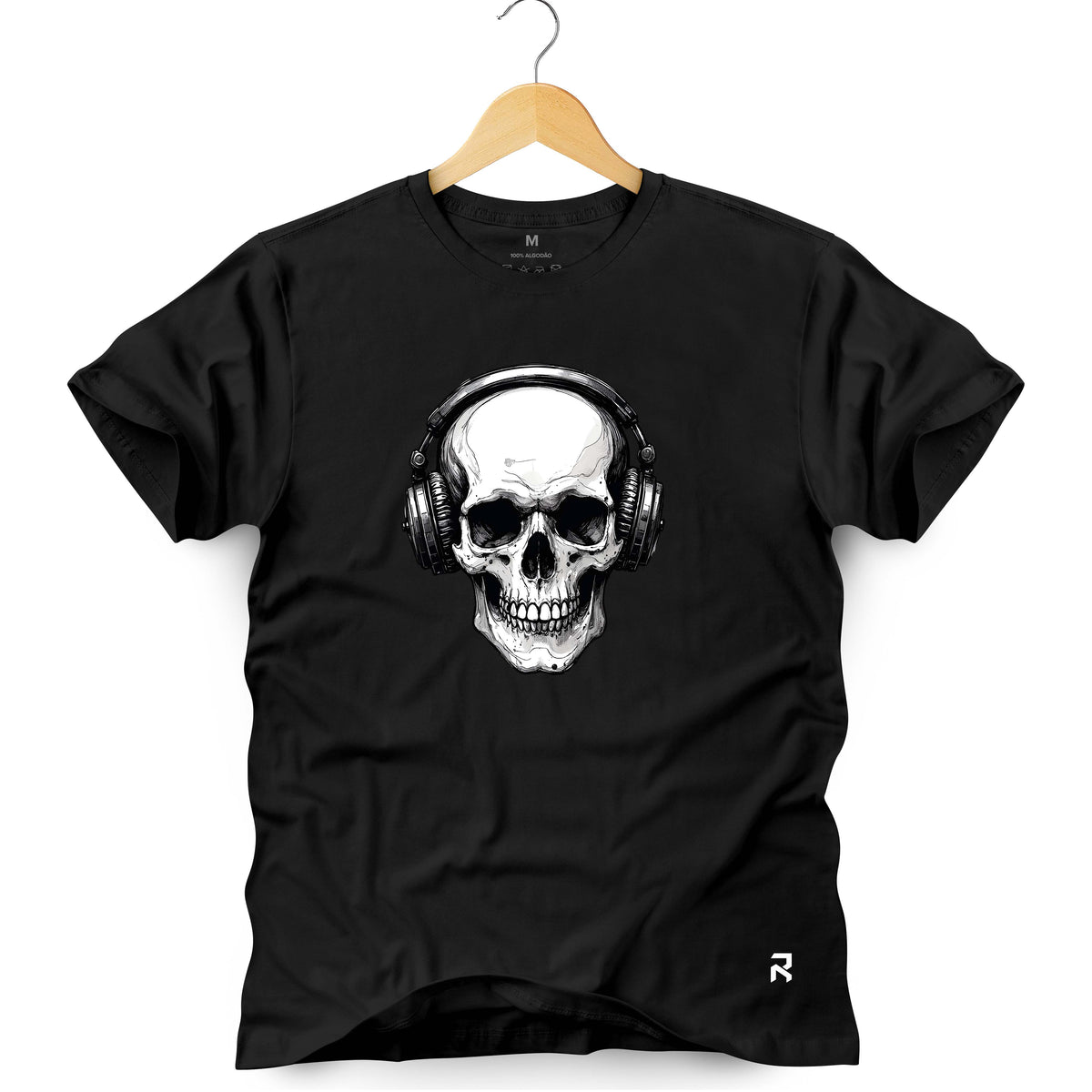 Camiseta Masculina Caveira Fone