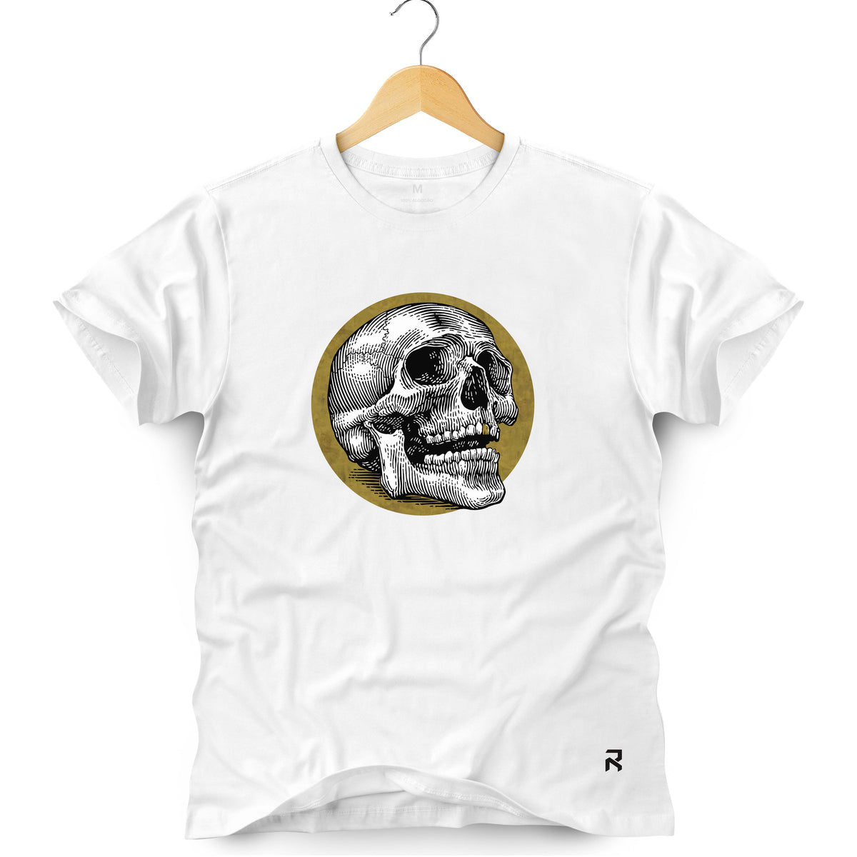 Camiseta Masculina Caveira Ouro