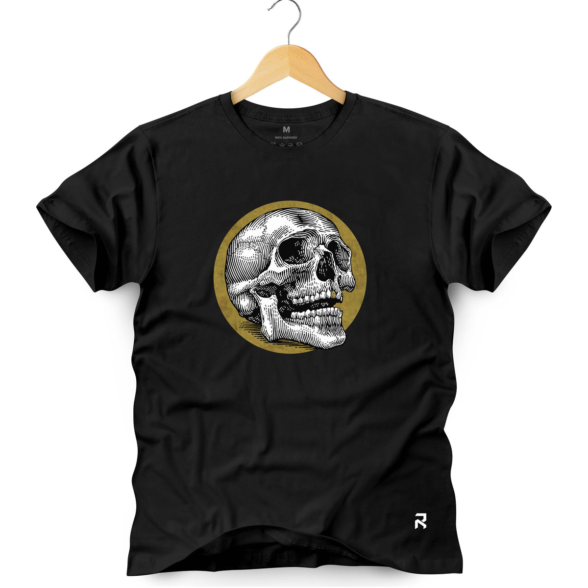 Camiseta Masculina Caveira Ouro