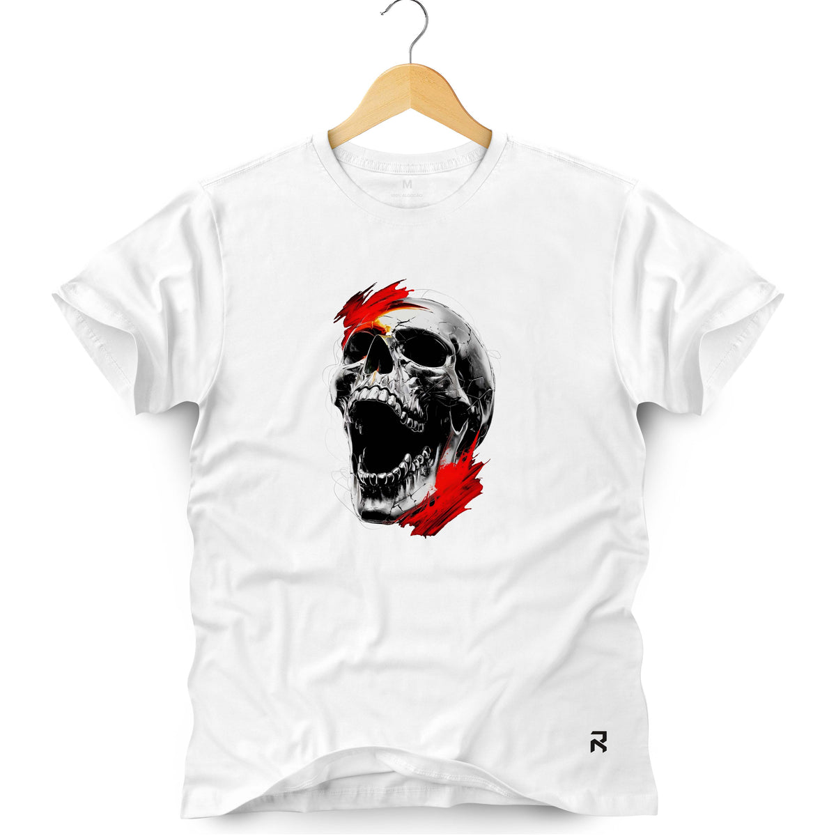 Camiseta Masculina Caveira Prata