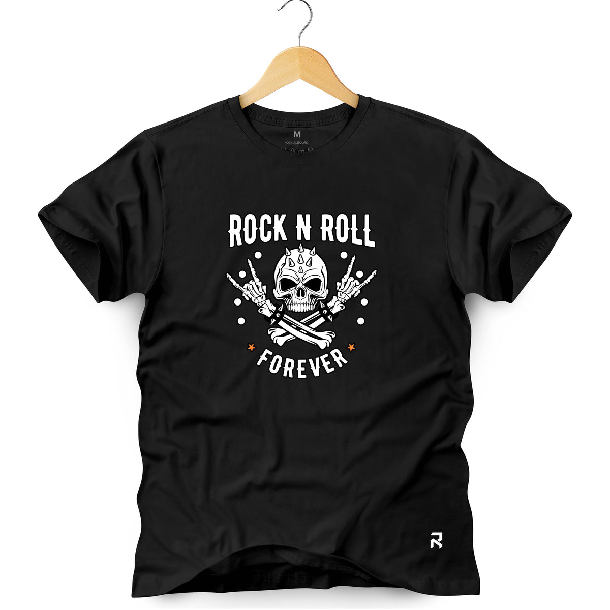 Camiseta Masculina Caveira Rock N Roll