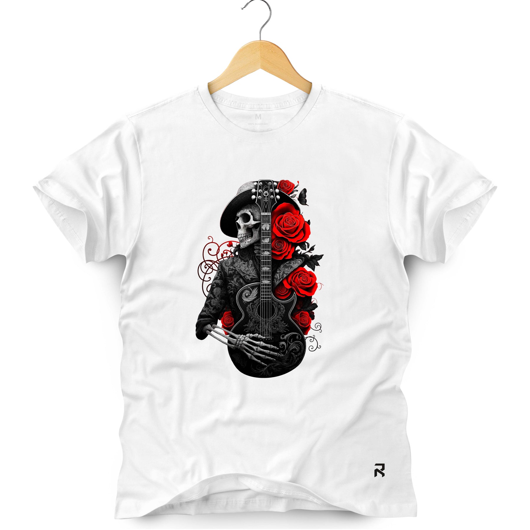 Camiseta Masculina Caveira Violão