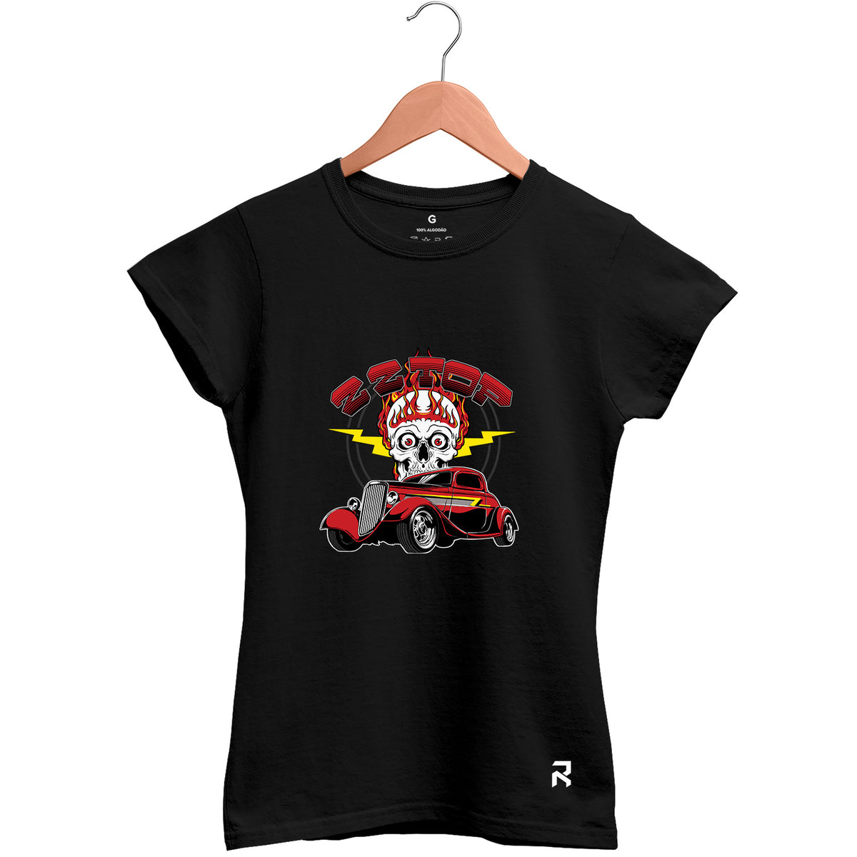 Camiseta Baby Look Feminina Caveira ZZ Top