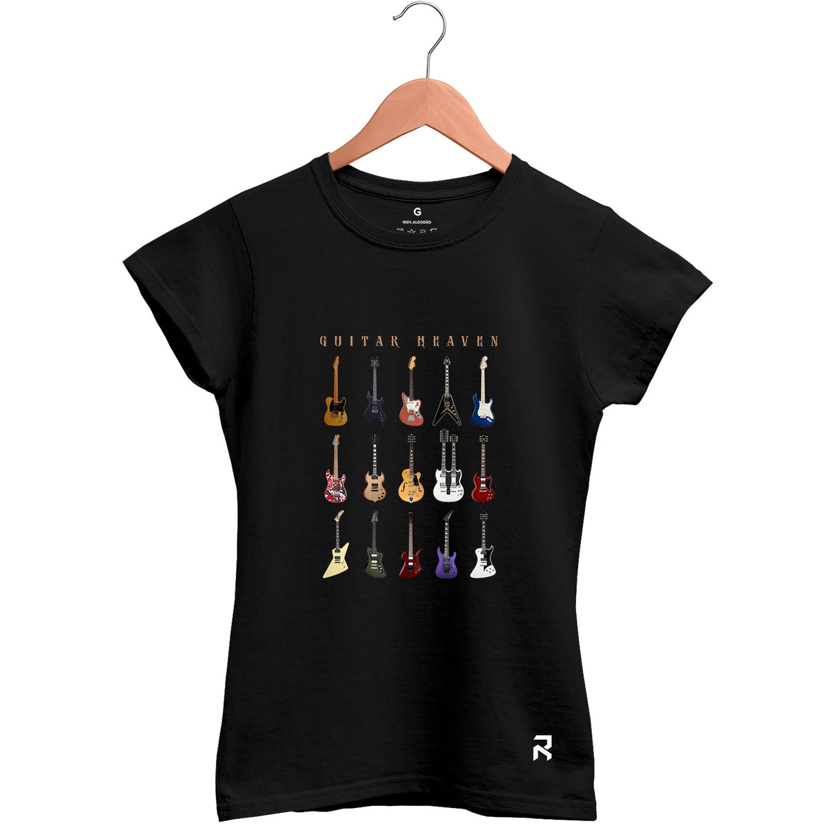 Camiseta Baby Look Feminina Guitar Heaven