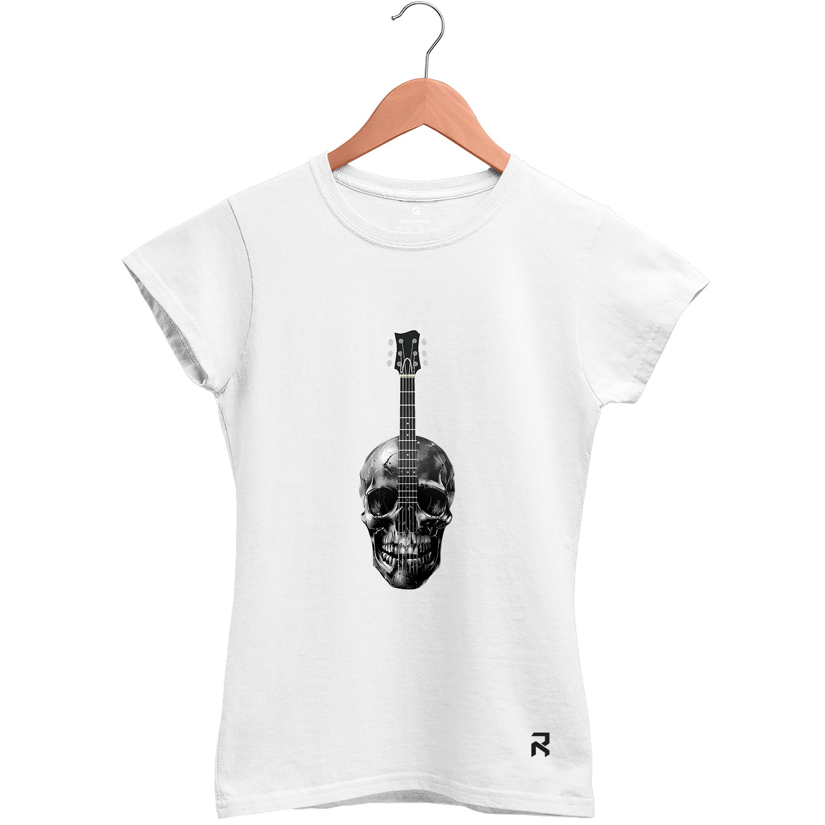Camiseta Baby Look Feminina Guitar Skull