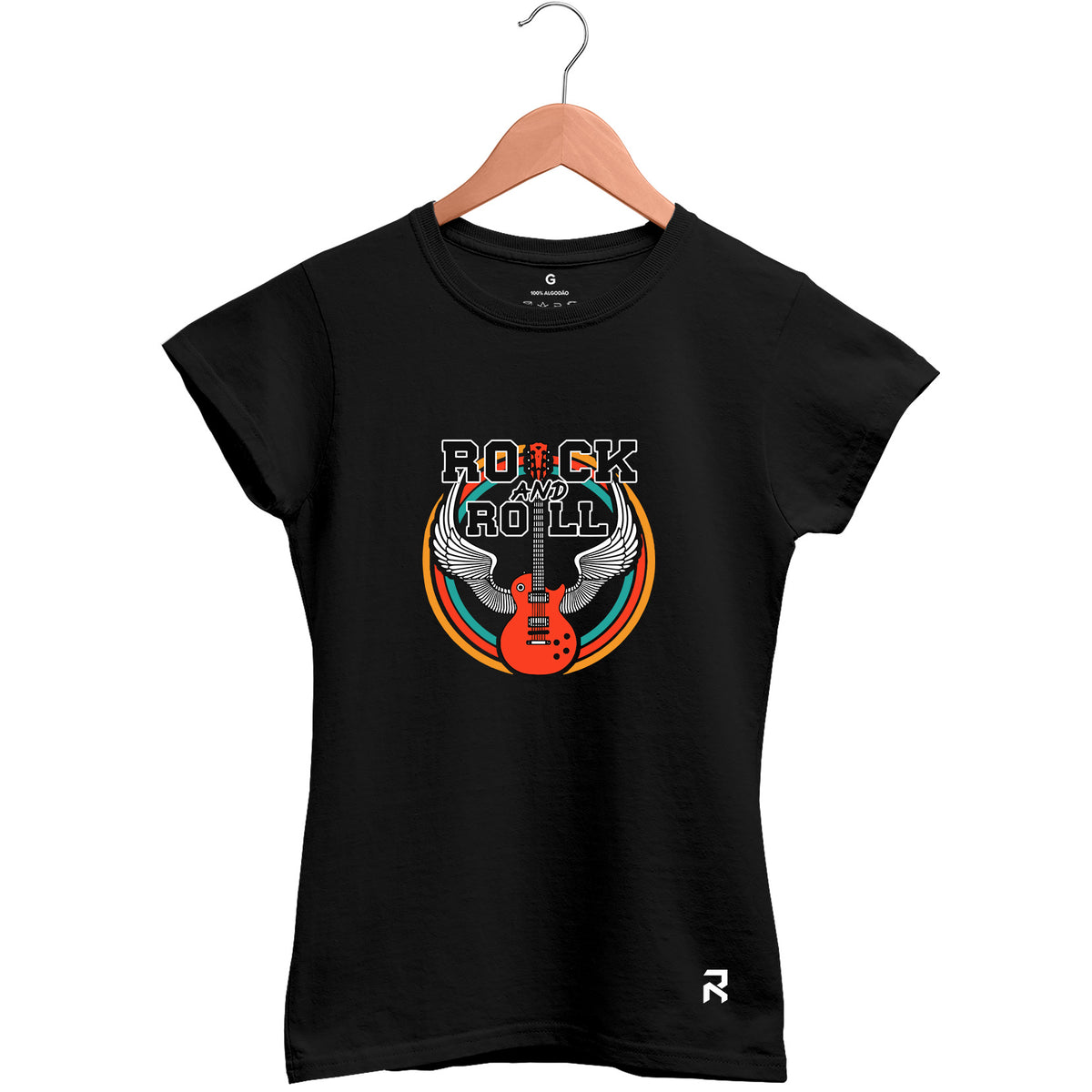 Camiseta Baby Look Feminina Guitarra Asas