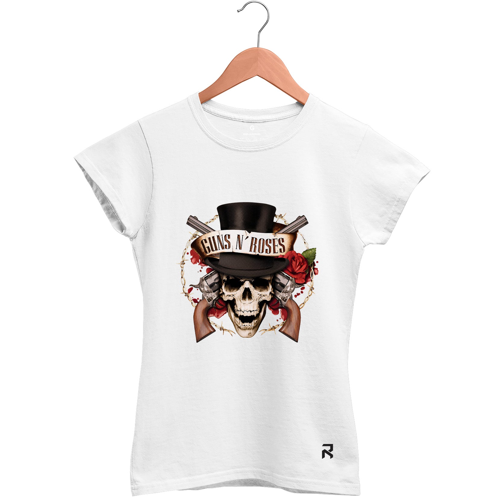 Camiseta Baby Look Feminina Guns N'Roses Flower