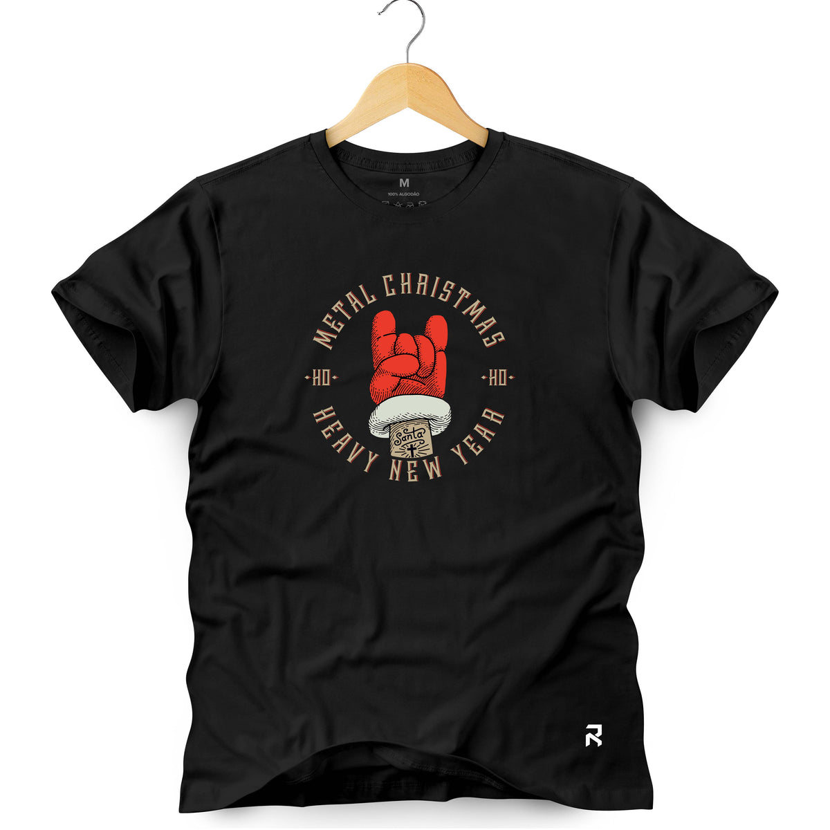 Camiseta Masculina Mão Noel Rock