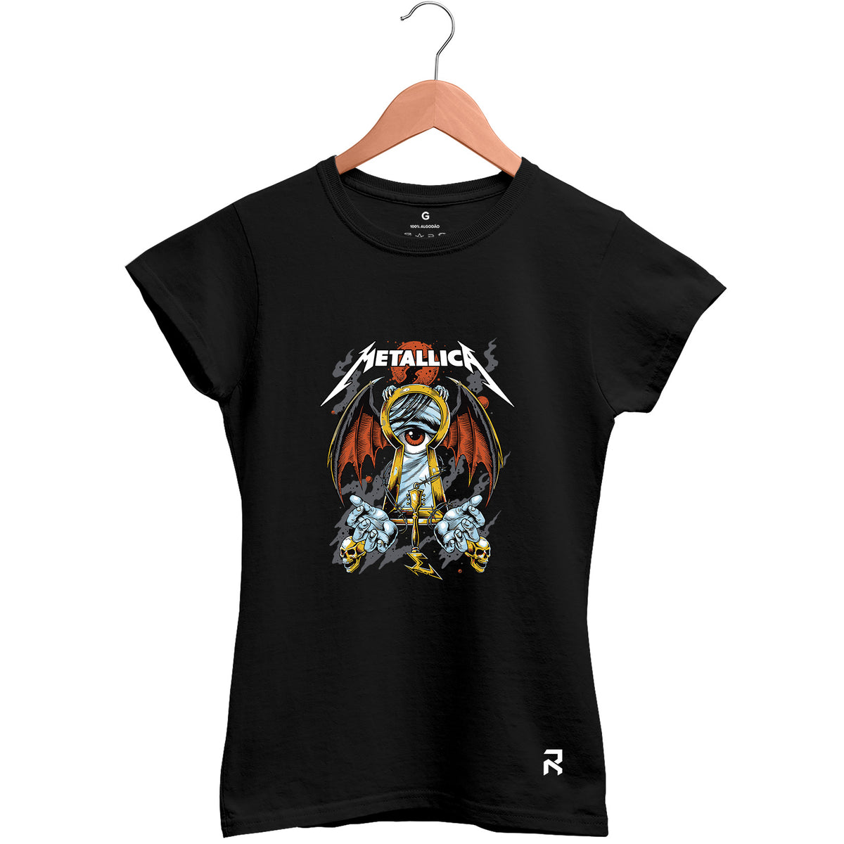 Camiseta Baby Look Feminina Lock Metallica