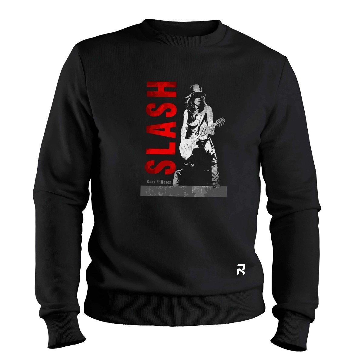 Moletom ACDC Guns Slash Unissex - Clube Rock - P - Preto -