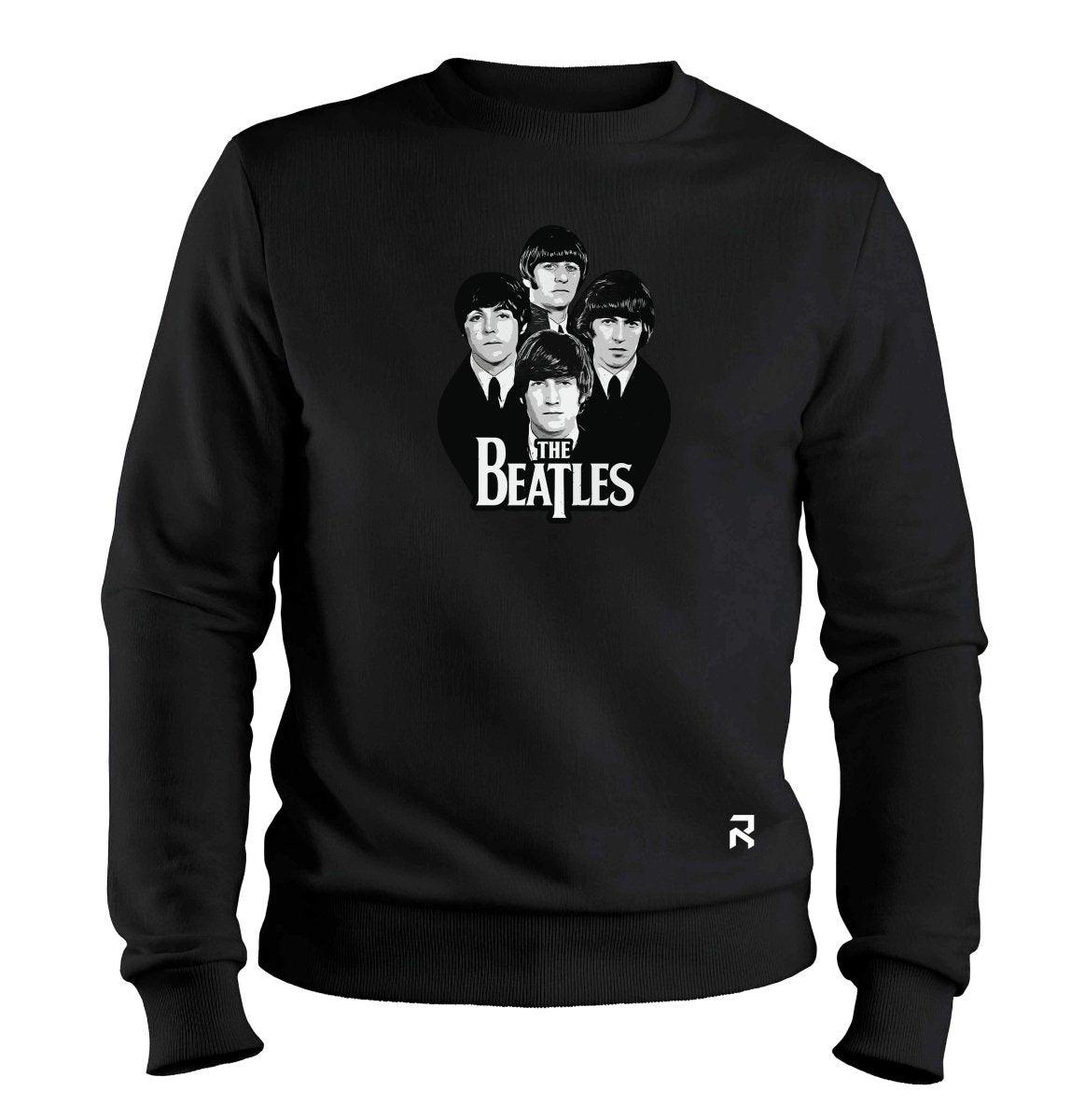 Moletom Beatles Rostos Unissex - Clube Rock - P - Preto -