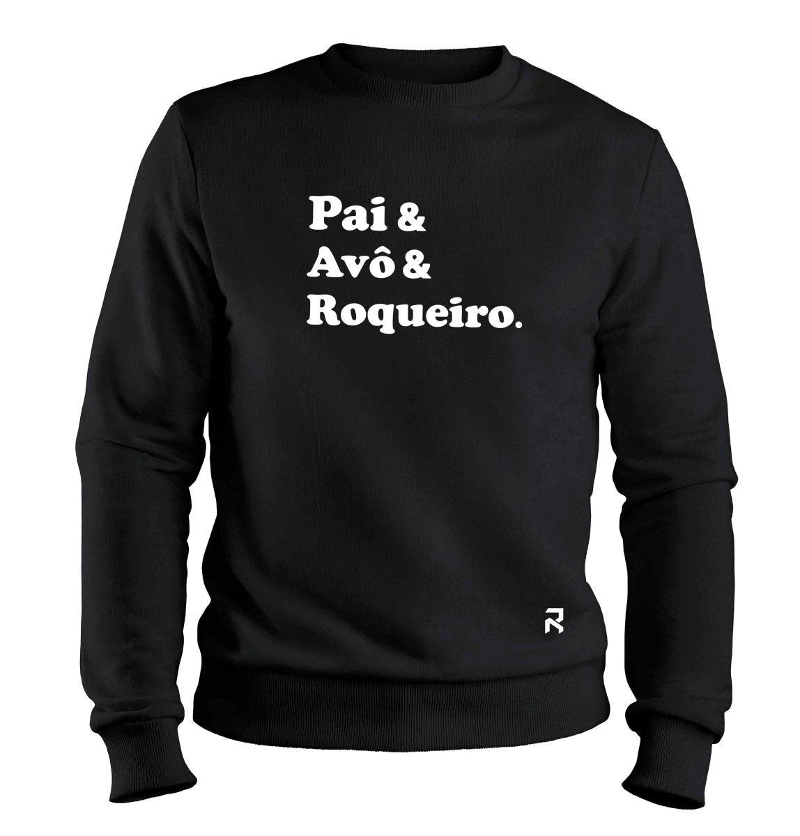 Moletom Pai Avô Roqueiro - Clube Rock - P - Preto -