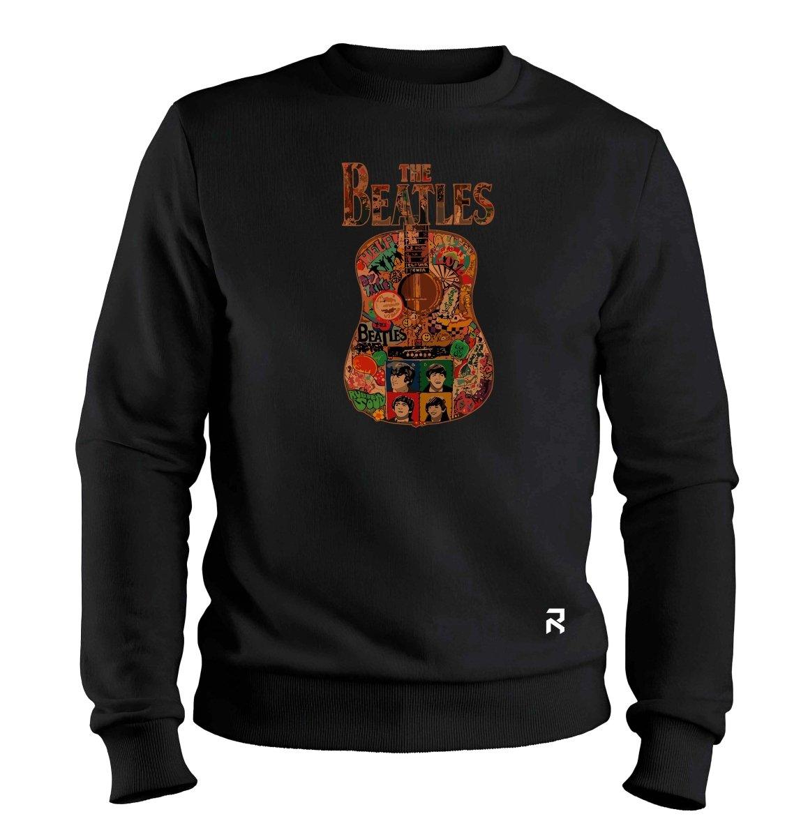 Moletom The Beatles Violão Unissex - Clube Rock - P-MASC-002-PT - P - Preto -