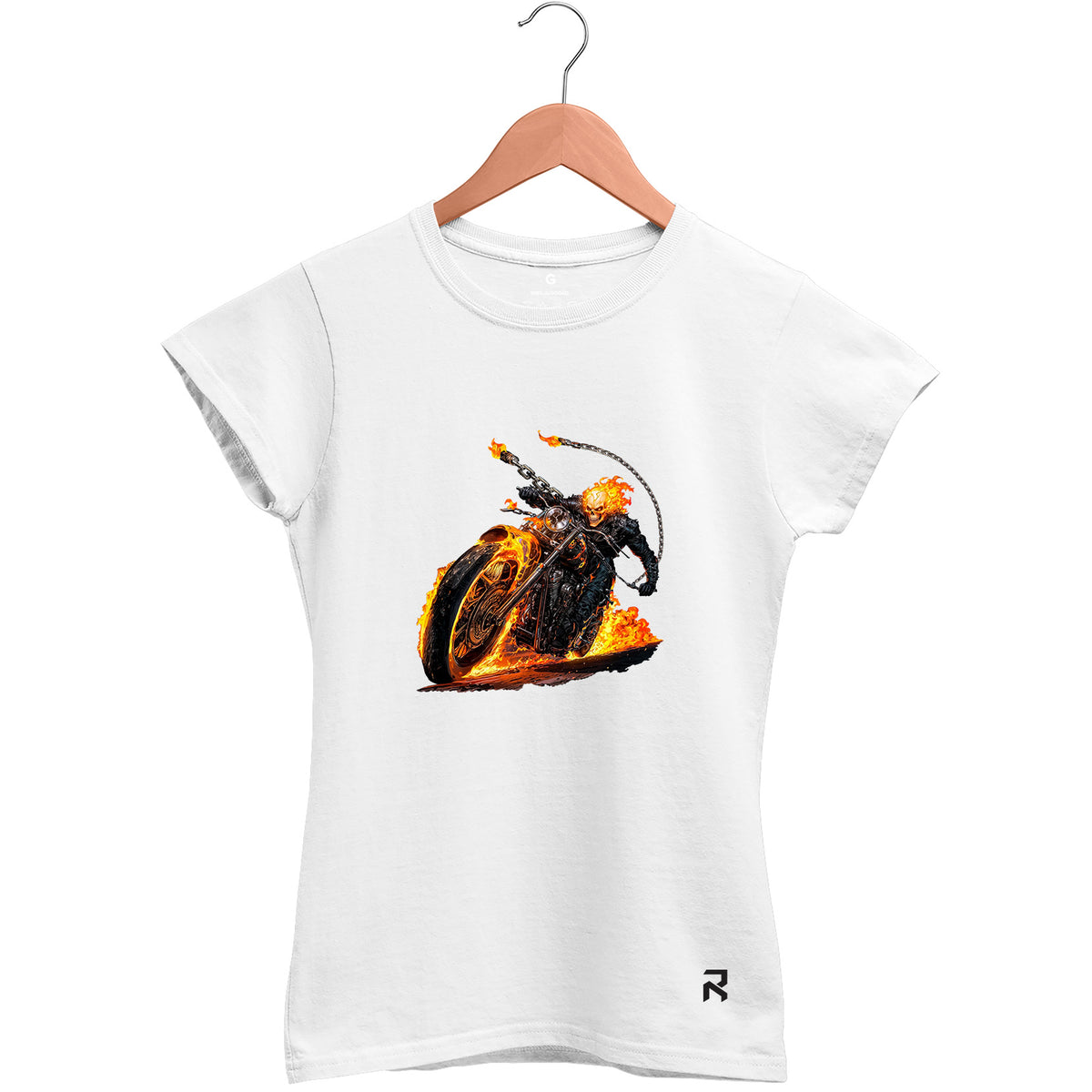 Camiseta Baby Look Feminina Moto Fantasma