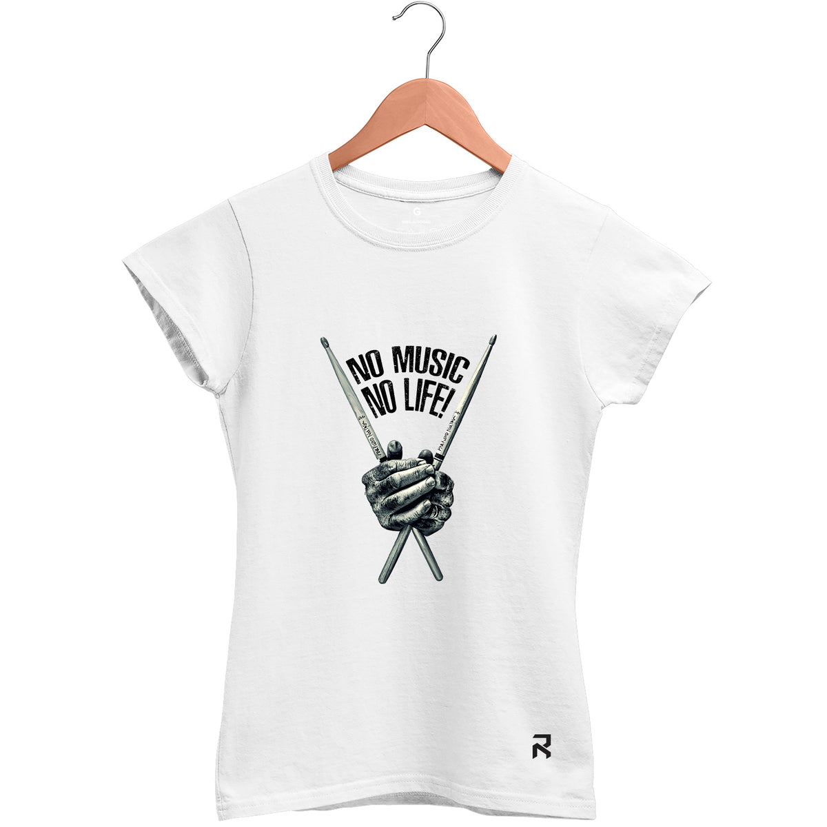 Camiseta Baby Look Feminina No Music No Life