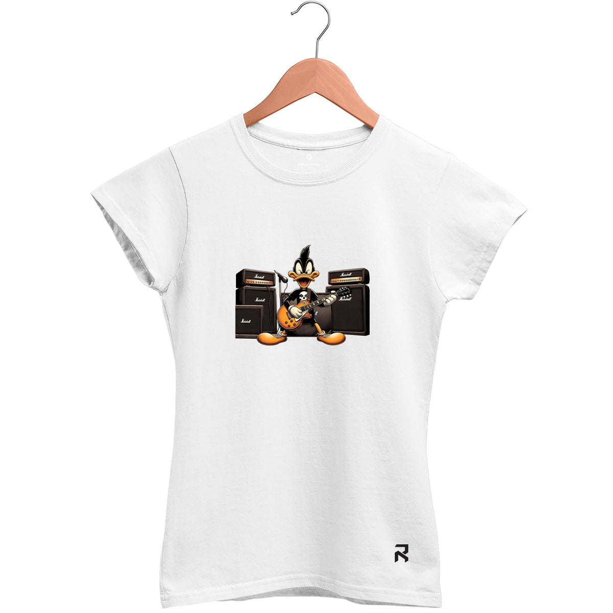 Camiseta Baby Look Feminina Rock Duck