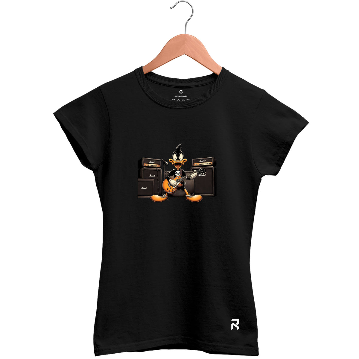 Camiseta Baby Look Feminina Rock Duck