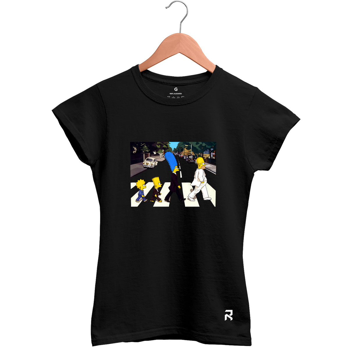 Camiseta Baby Look Feminina Abbey Road Cartoon