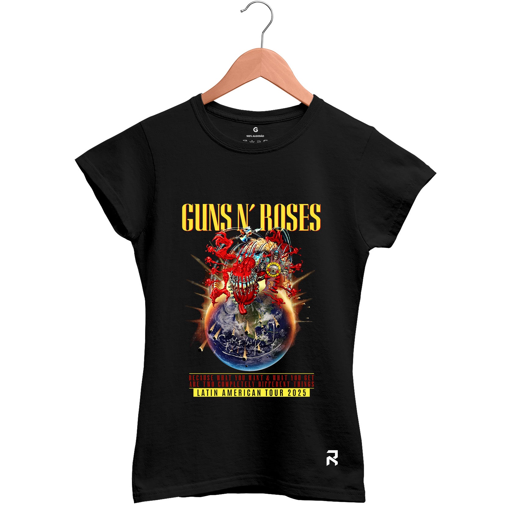 Camiseta Baby Look Feminina Tour Guns