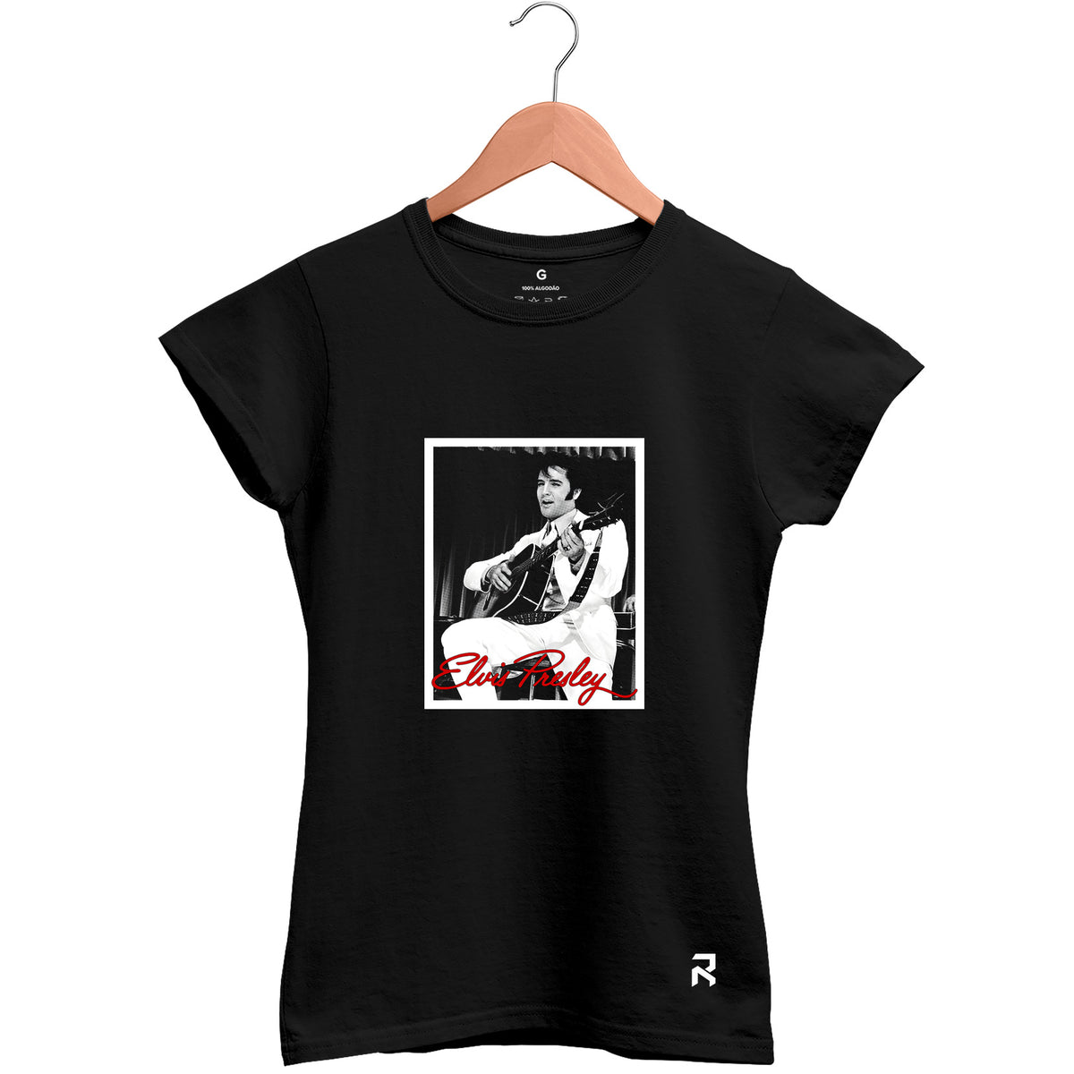 Camiseta Baby Look Feminina Violão Elvis
