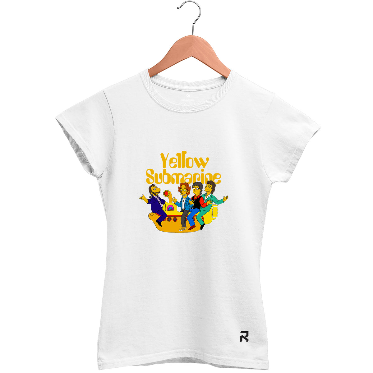 Camiseta Baby Look Feminina Yellow Submarine Cartoon