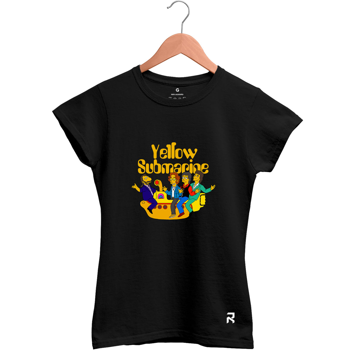 Camiseta Baby Look Feminina Yellow Submarine Cartoon