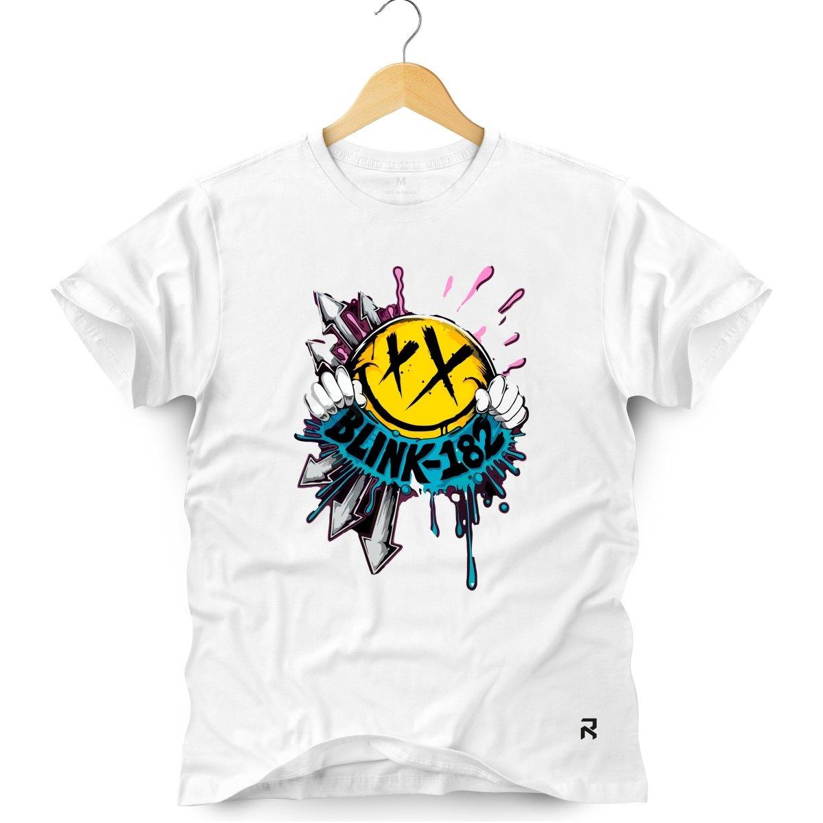 Camiseta Masculina Blink-182 - Clube Rock - P - Branca -