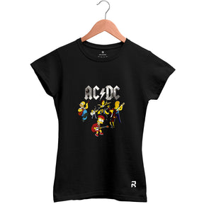 Camiseta Baby Look Feminina ACDC Simpsons