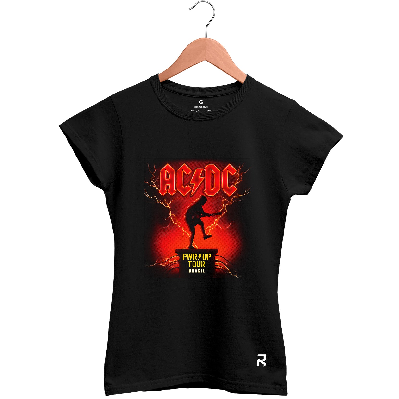 Camiseta Baby Look Feminina ACDC PWR BR
