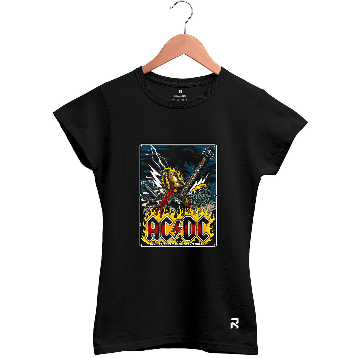 Camiseta Baby Look Feminina ACDC England