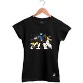 Camiseta Baby Look Feminina Abbey Road Cartoon