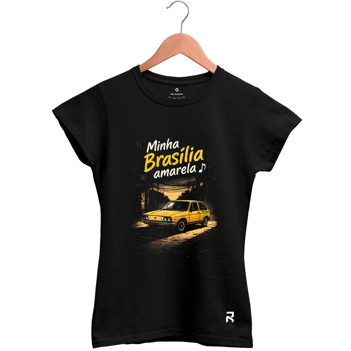 Camiseta Baby Look Feminina Brasília Amarela