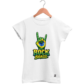 Camiseta Baby Look Feminina Brasil Rock