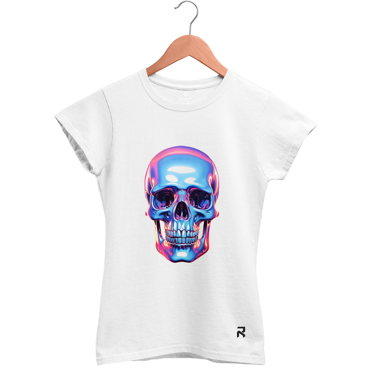 Camiseta Baby Look Feminina Caveira Color