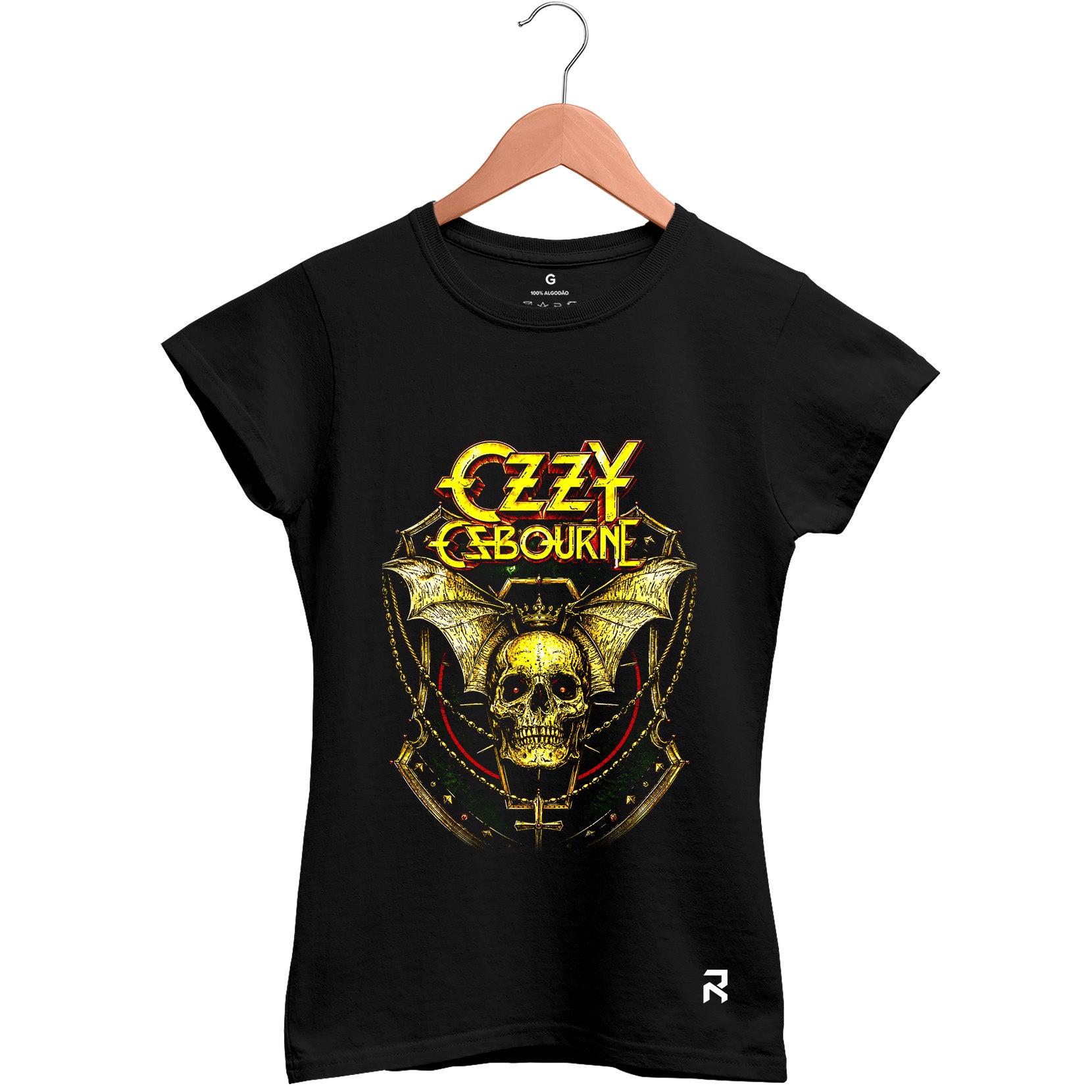 Camiseta Baby Look Feminina Caveira Ozzy
