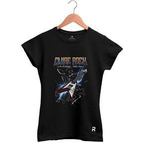 Camiseta Baby Look Feminina Clube Rock Guitarra