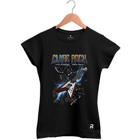 Camiseta Baby Look Feminina Clube Rock Guitarra
