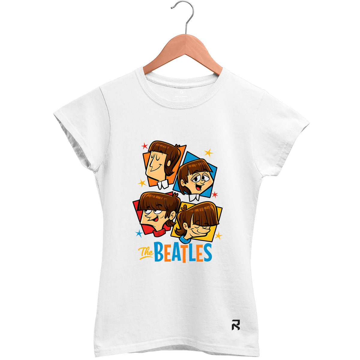 Camiseta Baby Look Feminina Cartoon Beatles