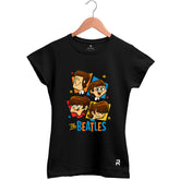 Camiseta Baby Look Feminina Cartoon Beatles