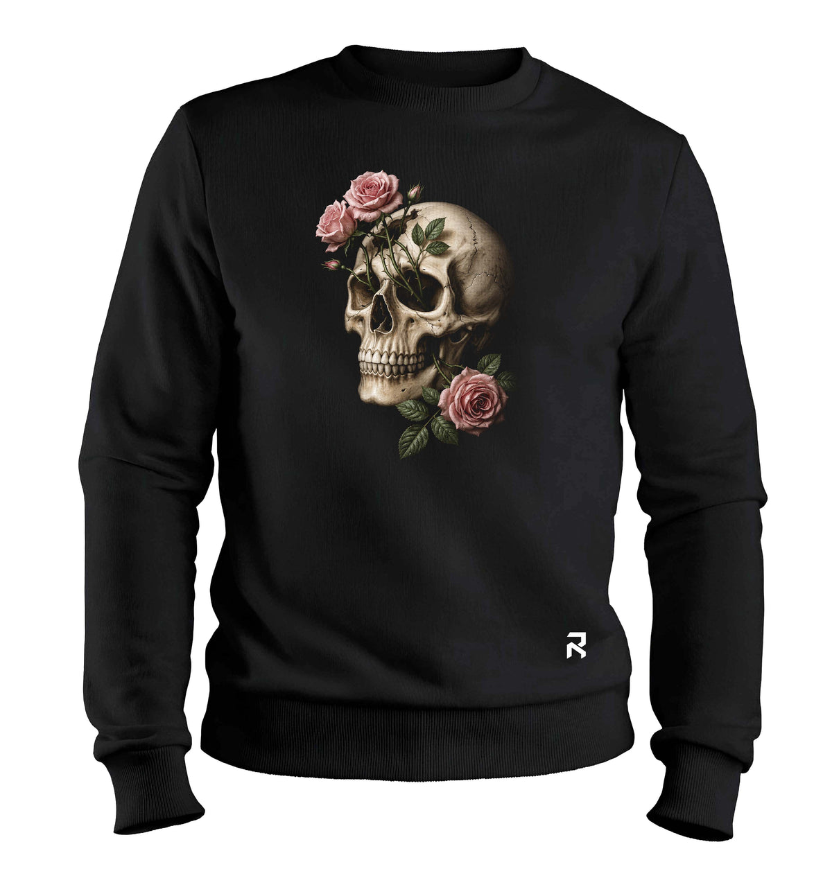 Moletom Unissex Caveira Rosas