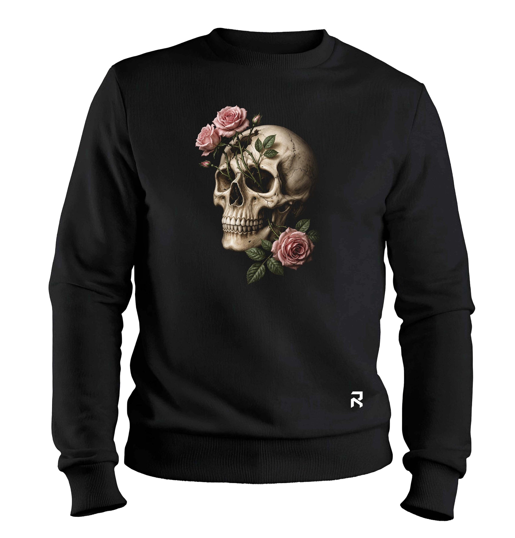 Moletom Unissex Caveira Rosas