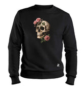 Moletom Unissex Caveira Rosas