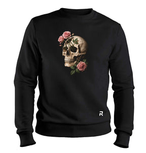 Moletom Unissex Caveira Rosas