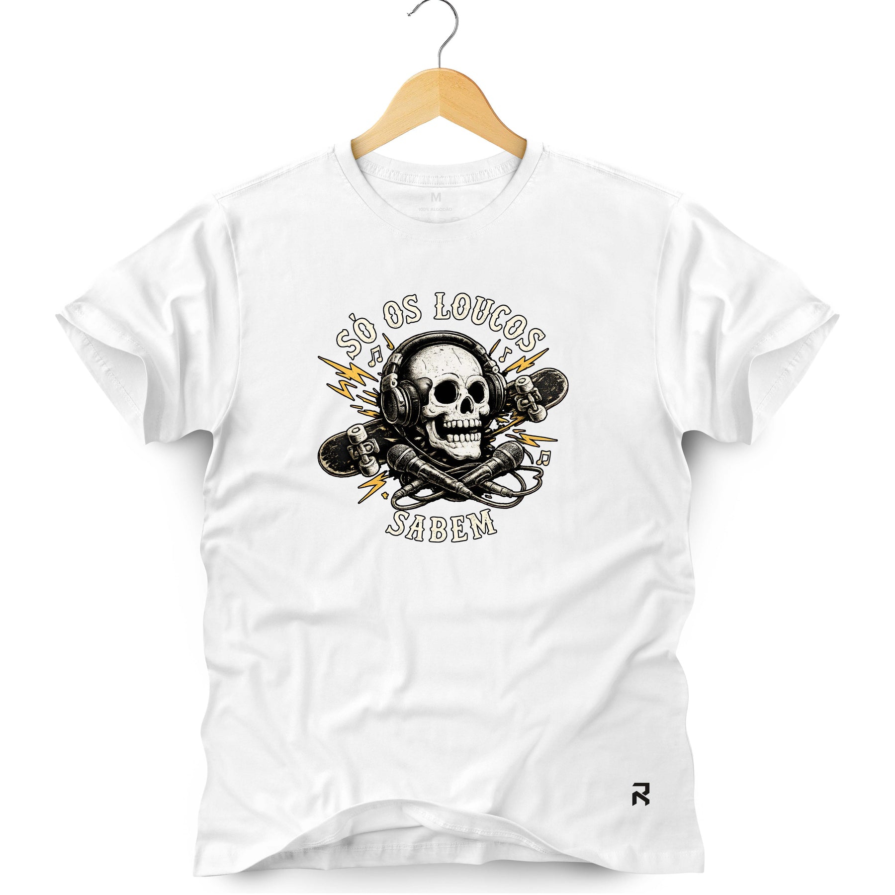 Camiseta Masculina Caveira Só os Loucos Sabem