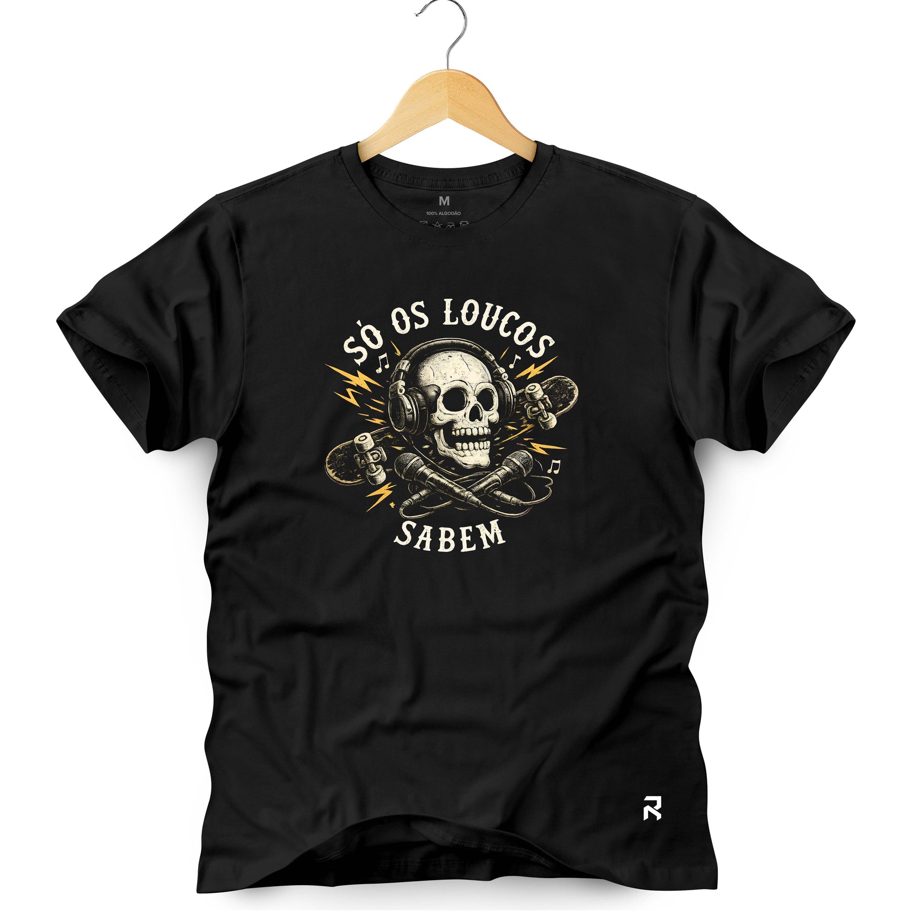 Camiseta Masculina Caveira Só os Loucos Sabem