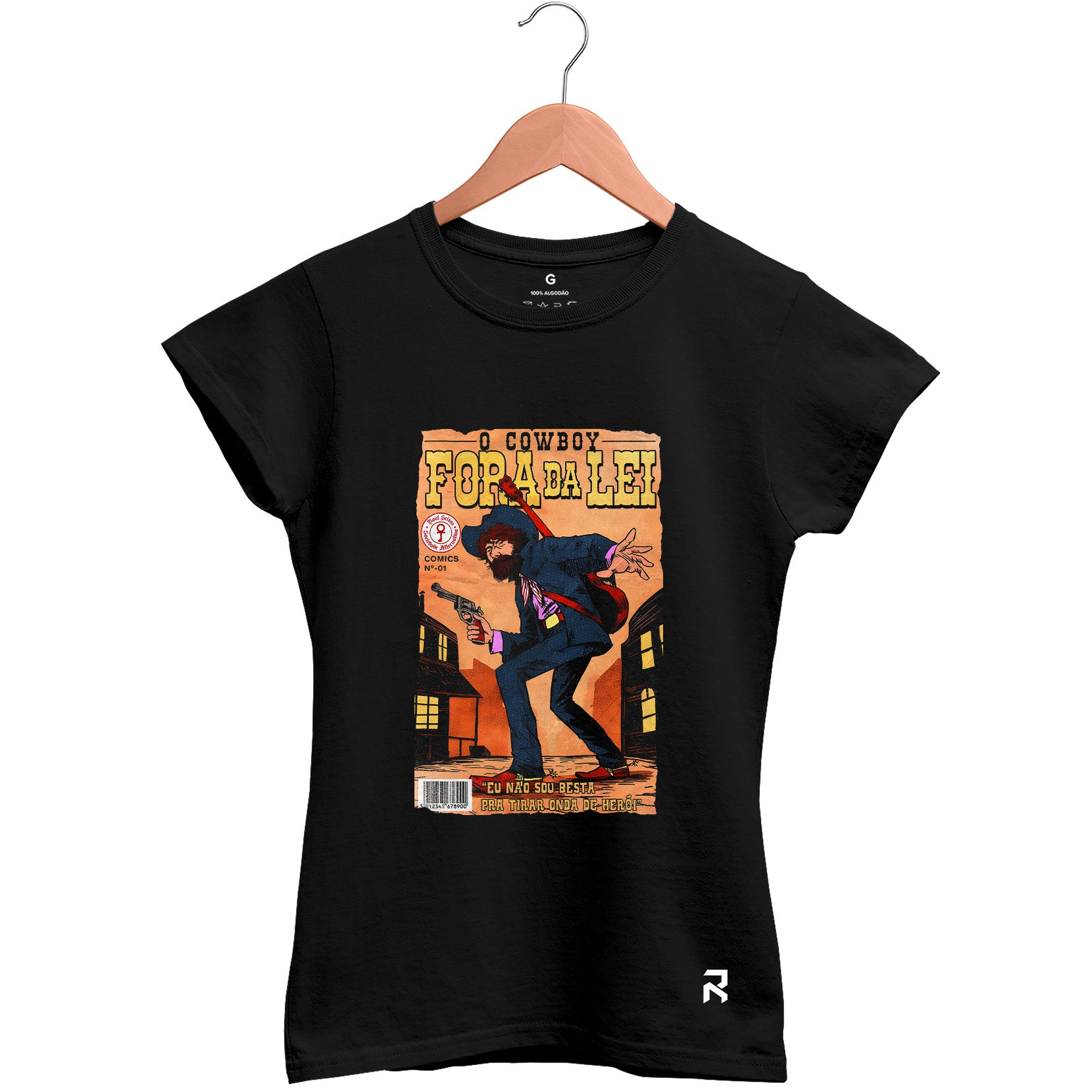Camiseta Baby Look Feminina Cowboy Fora da Lei